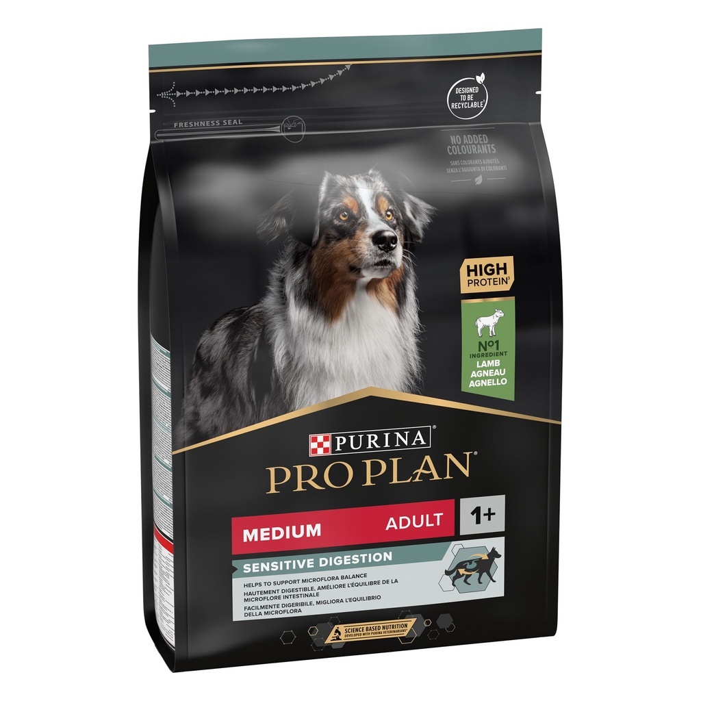 Pro Plan Medium Adult Sensitive Digestion Dry Dog Food with Lamb 3Kg