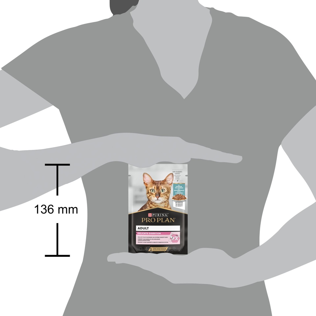 Pro Plan Adult Delicate Digestion Wet Cat Food Pouch Oceanfish in Gravy 85g