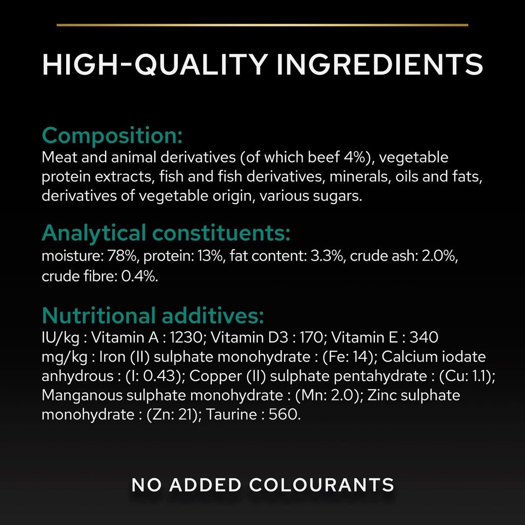 Pro Plan Sterilized Adult Renal Plus Wet Cat Food Pouch Beef in Gravy MultiPack 10x85g