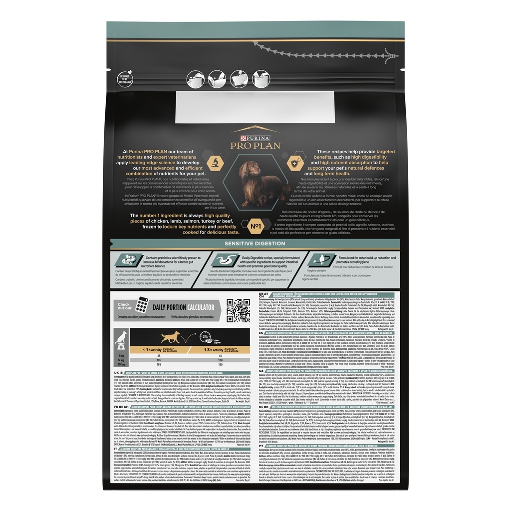 Pro Plan Small Mini Adult Sensitive Digestion Dry Dog Food with Lamb 3Kg