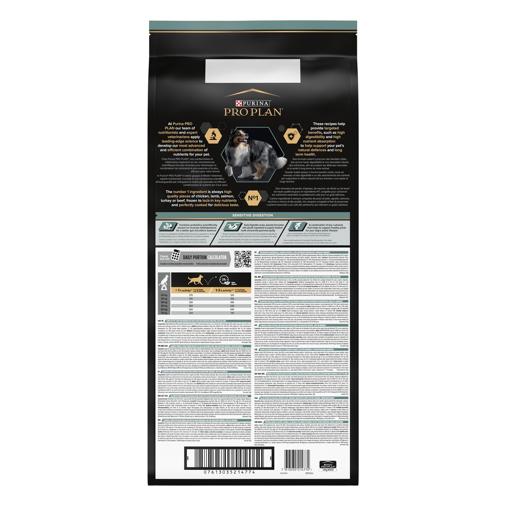 Pro Plan Medium Adult Sensitive Digestion Dry Dog Food with Lamb 14Kg