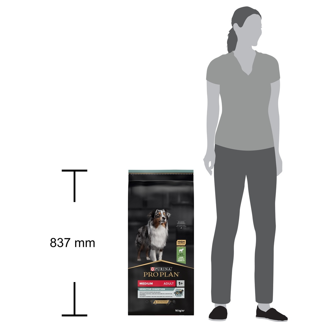 Pro Plan Medium Adult Sensitive Digestion Dry Dog Food with Lamb 14Kg