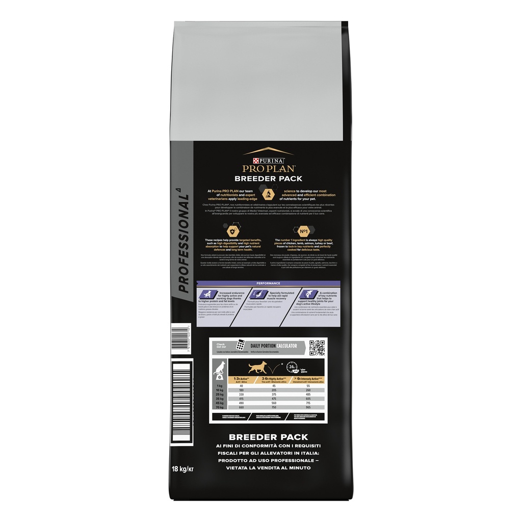 Pro Plan All Size Performance Dry Dog Food with Chicken 18Kg