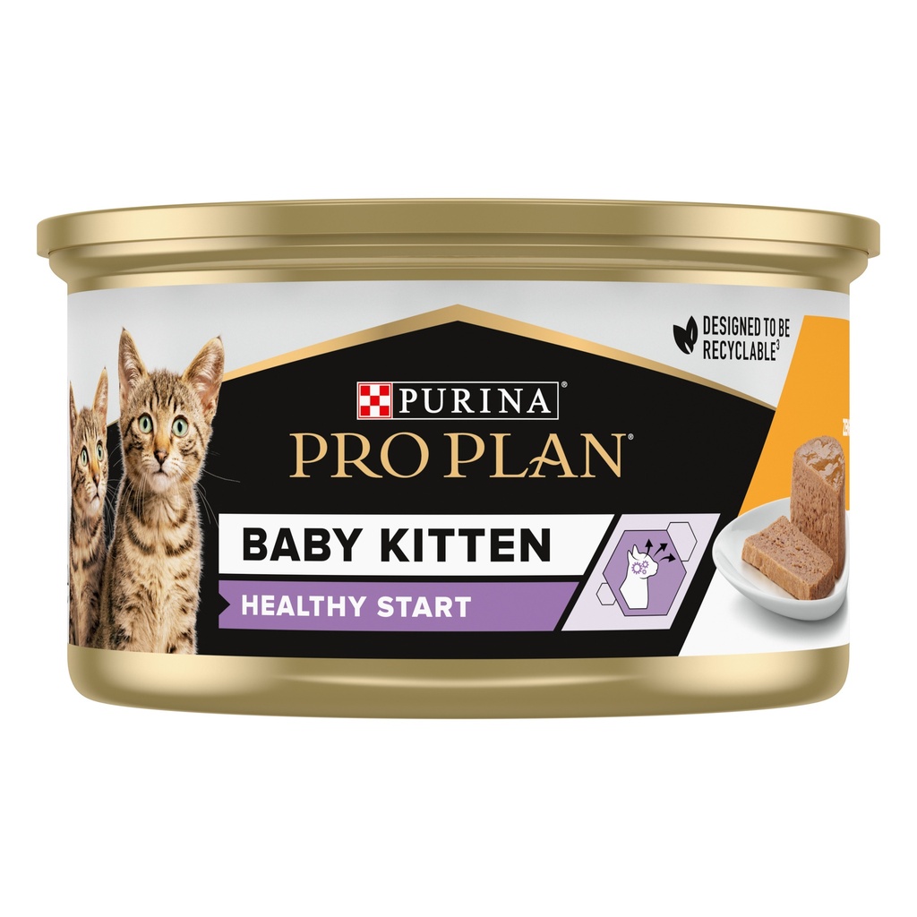 Pro Plan Baby Kitten Healthy Start Mousse Wet Cat Food Can with Chicken 85g