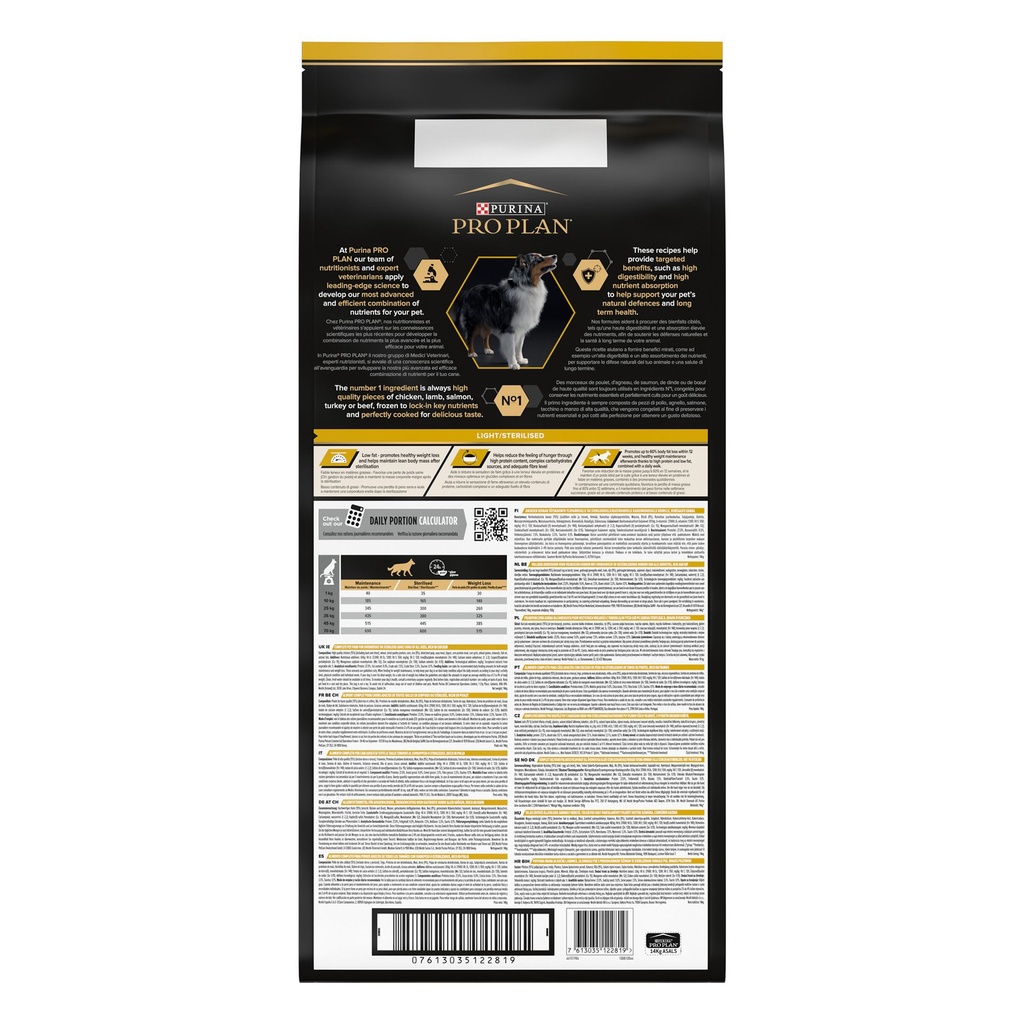 Pro Plan All Size Adult Light Sterilized Dry Dog Food with Chicken 14Kg