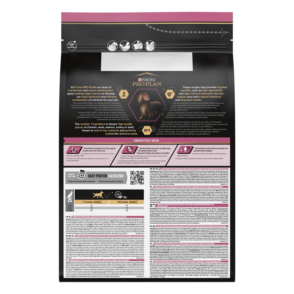 Pro Plan Small Mini Adult Sensitive Skin Dry Dog Food with Salmon 3Kg