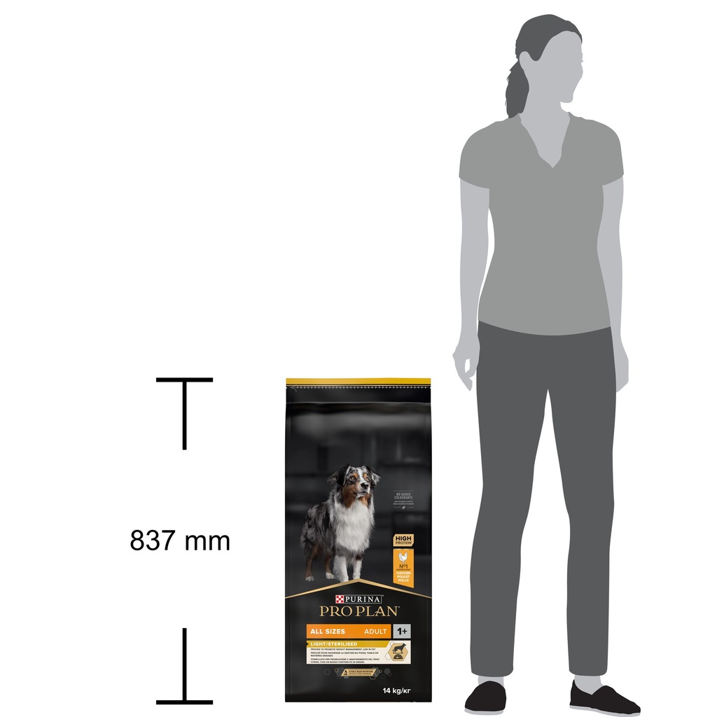 Pro Plan All Size Adult Light Sterilized Dry Dog Food with Chicken 14Kg