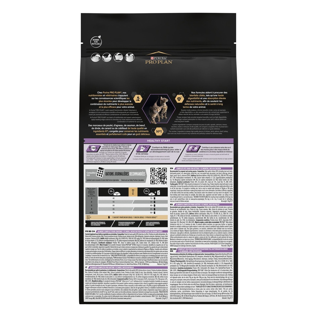 Pro Plan Kitten Healthy Start Dry Cat Food with Chicken 1.5Kg