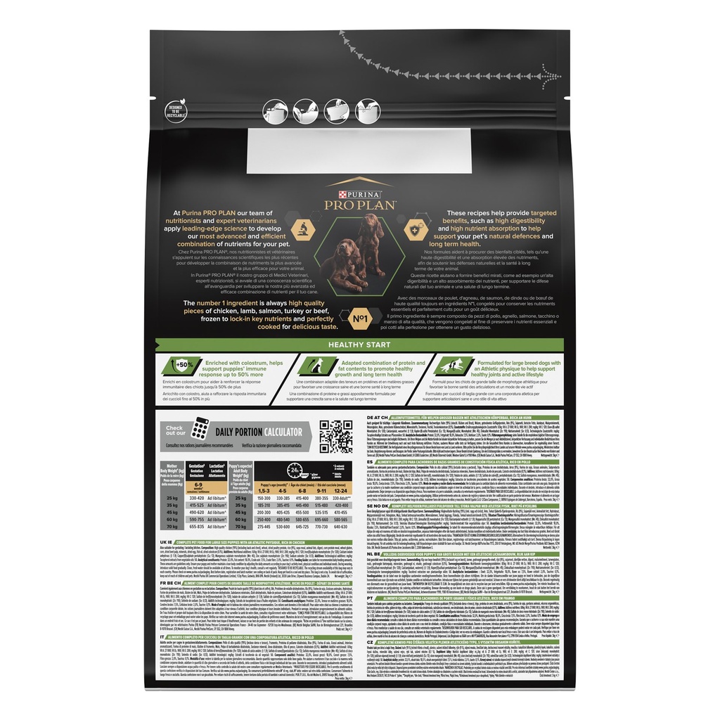 Pro Plan Large Athletic Puppy Healthy Start Dry Dog Food with Chicken 3Kg