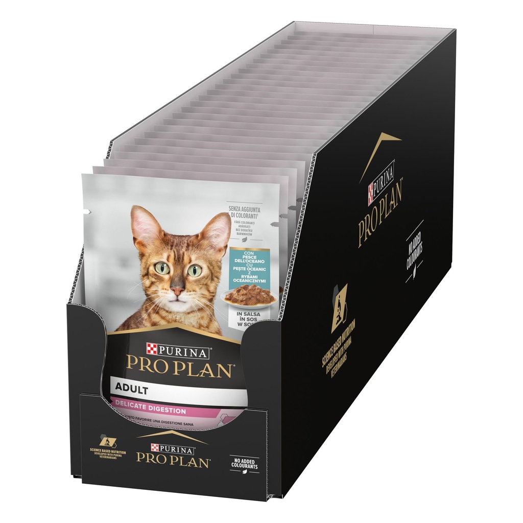 Pro Plan Adult Delicate Digestion Wet Cat Food Pouch Oceanfish in Gravy 85g