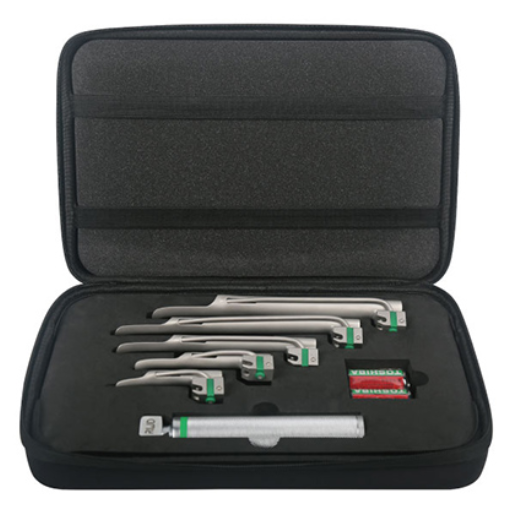 Miller Lamp Laryngoscope, 5 Blades+Handle+Case，no battery