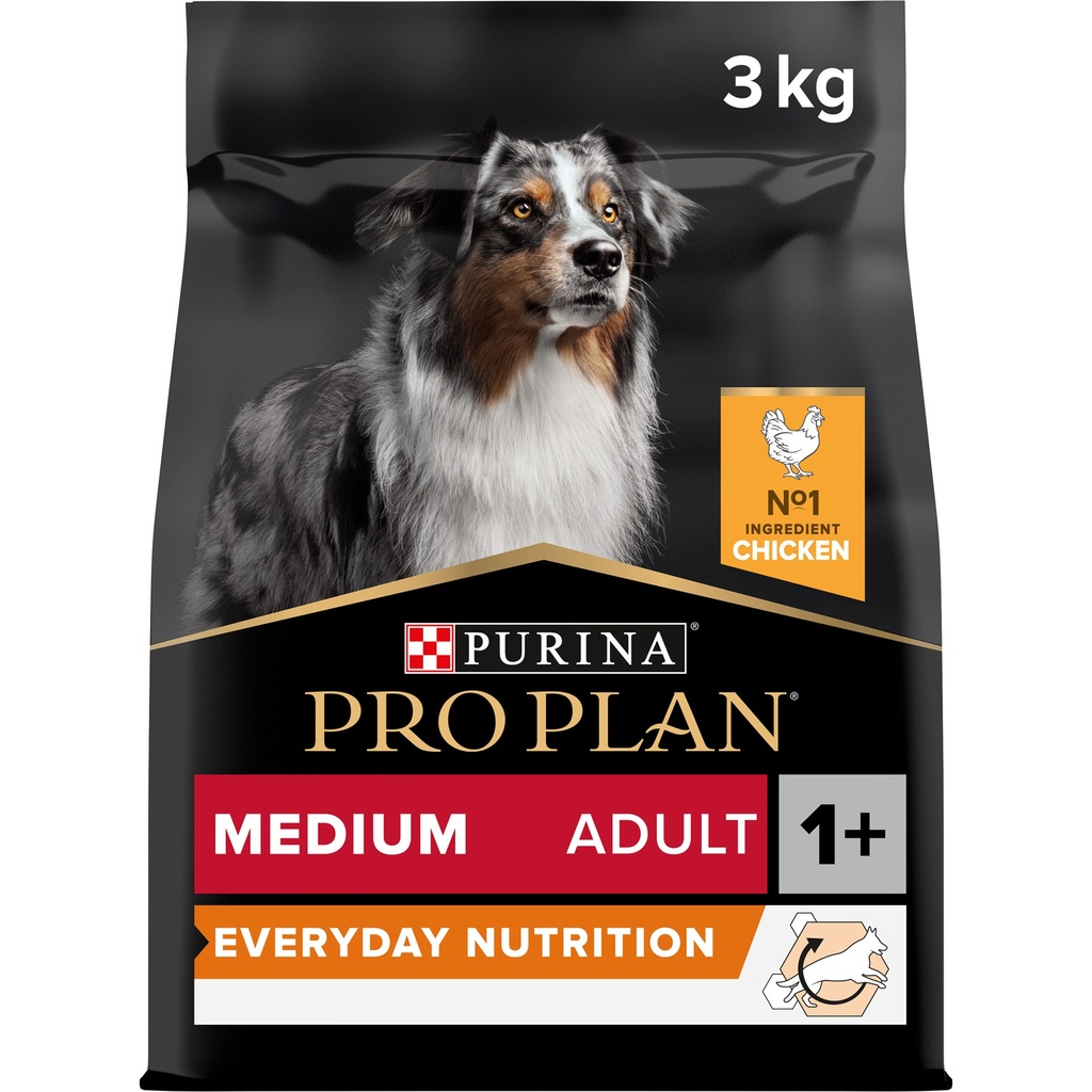 [PPP50190] Pro Plan Medium Adult Everyday Nutrition Dry Dog Food with Chicken 3Kg