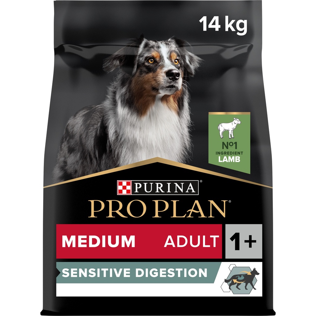 Pro Plan Medium Adult Sensitive Digestion Dry Dog Food with Lamb 14Kg