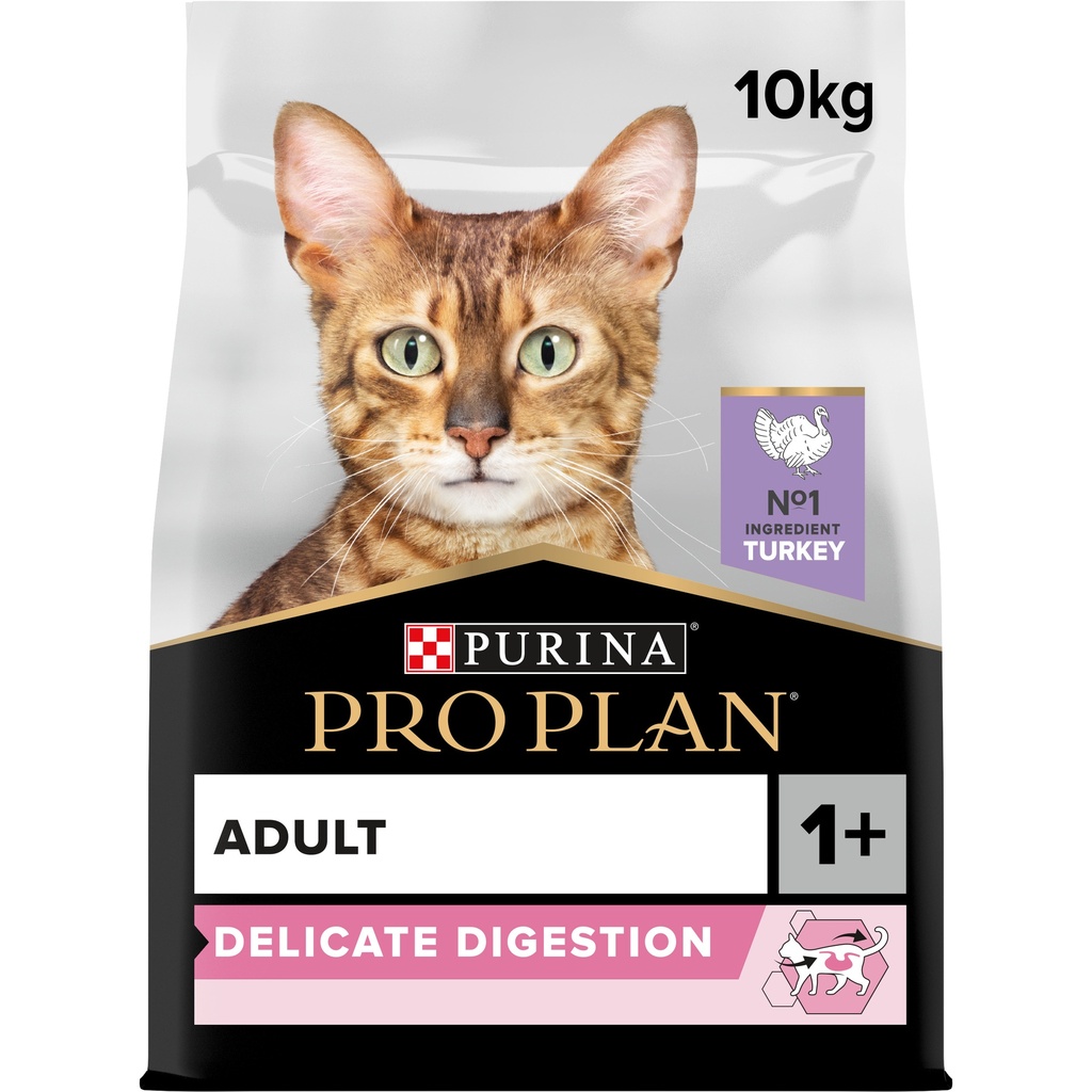 Pro Plan Adult Delicate Digestion Dry Cat Food with Turkey 10Kg