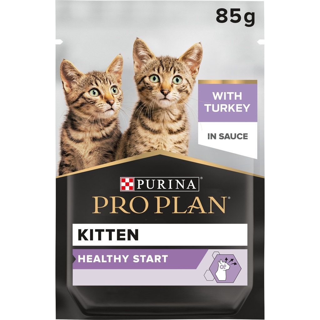 [PPP50035] Pro Plan Kitten Healthy Start Wet Cat Food Pouch Turkey in Gravy 85g
