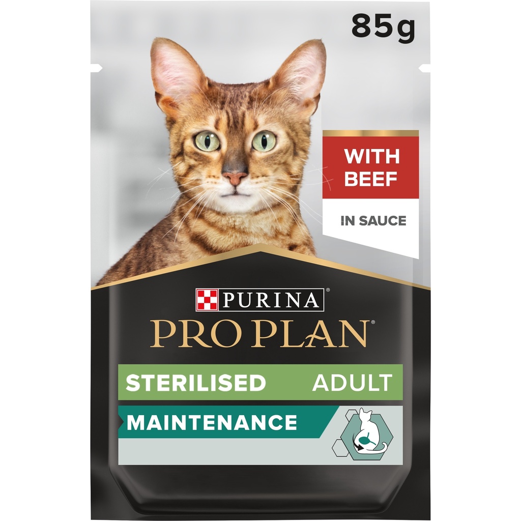 [PPP50065] Pro Plan Sterilized Adult Renal Plus Wet Cat Food Pouch Beef in Gravy 85g