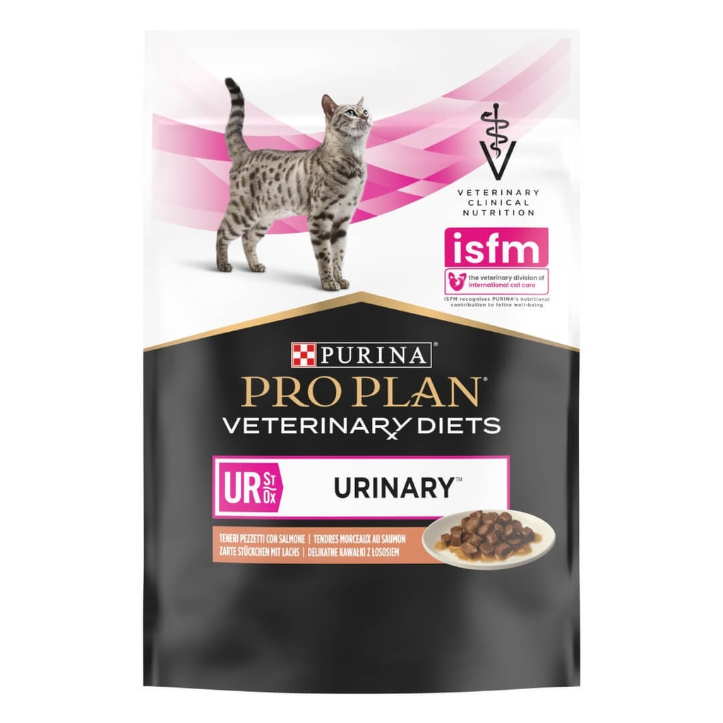 Pro Plan Veterinary Diets UR Urinary Wet Cat Food Pouch Salmon in Gravy 85g