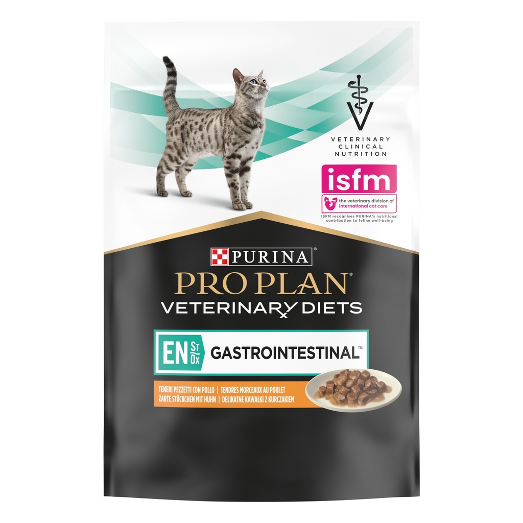 Pro Plan Veterinary Diets EN Gastrointestinal Wet Cat Food Pouch Chicken in Gravy 85g