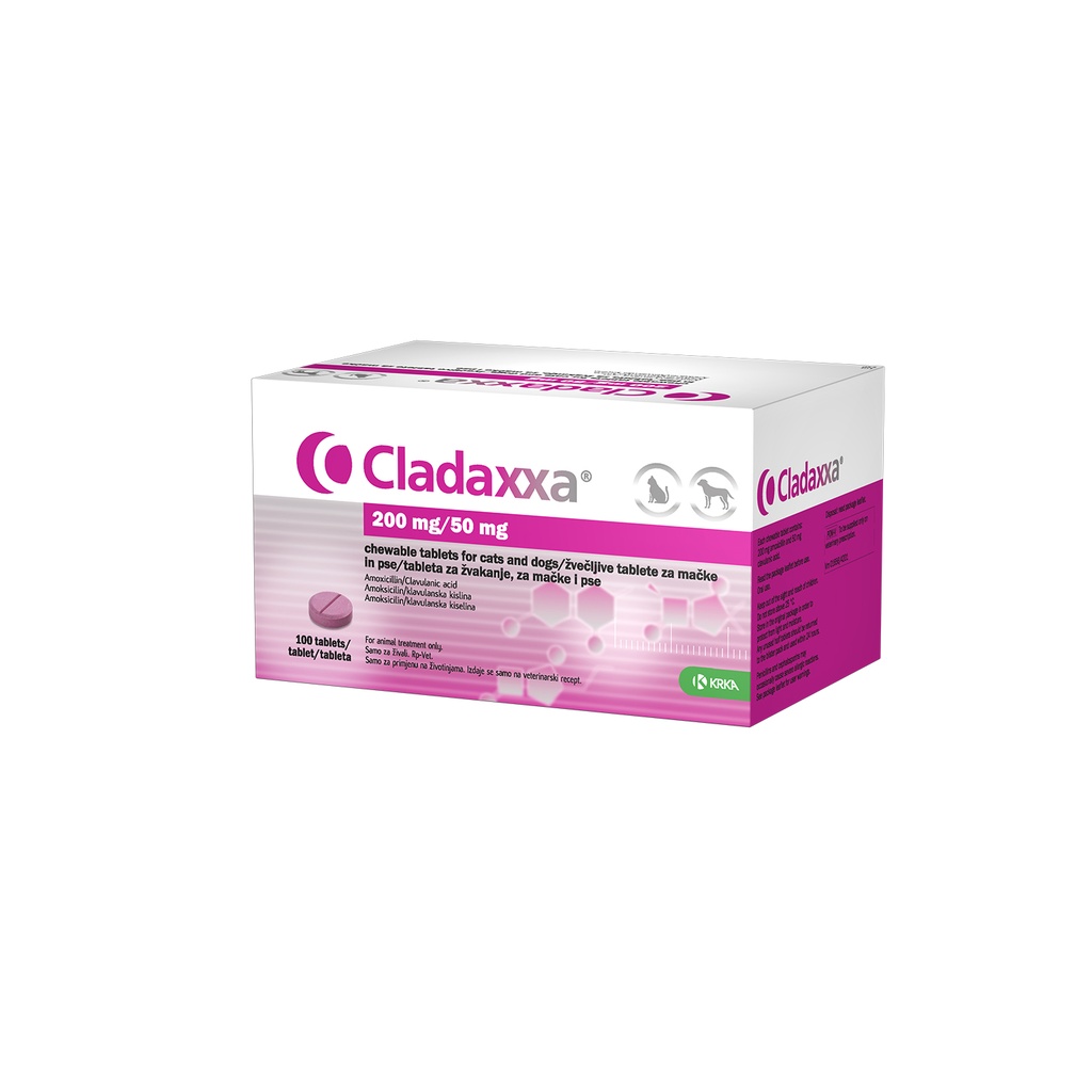 Cladaxxa® 200 mg/50 mg chewable tablets for cats & dogs (100 Tablets)