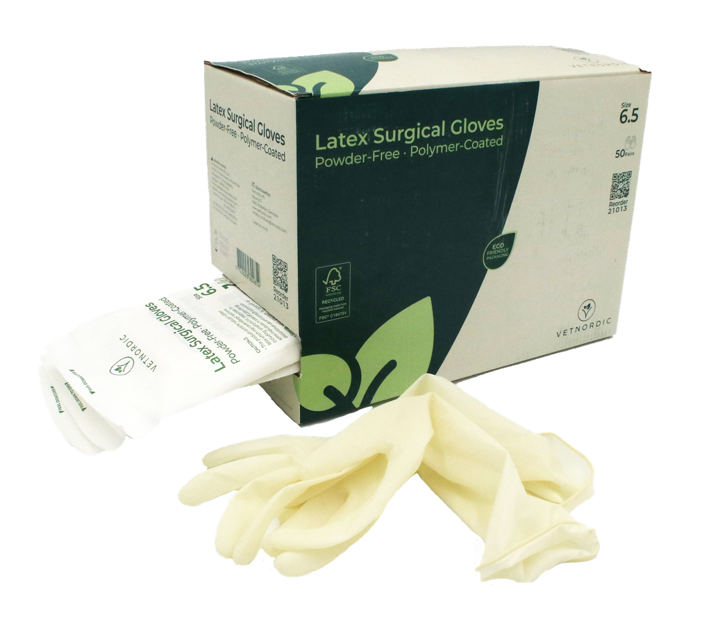 Latex Surgical Gloves, Powder-Free, size 6.5