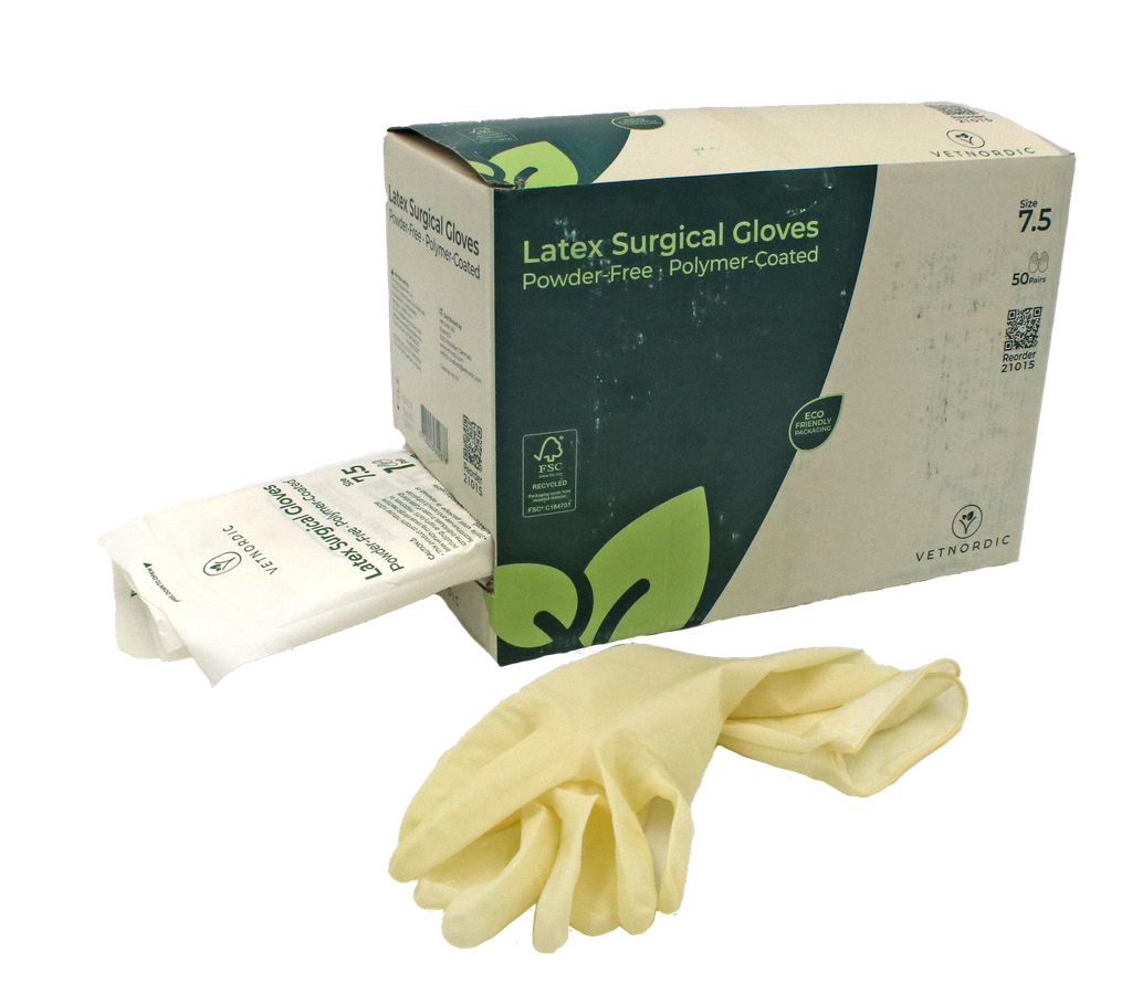 Latex Surgical Gloves, Powder-Free, size 7.5