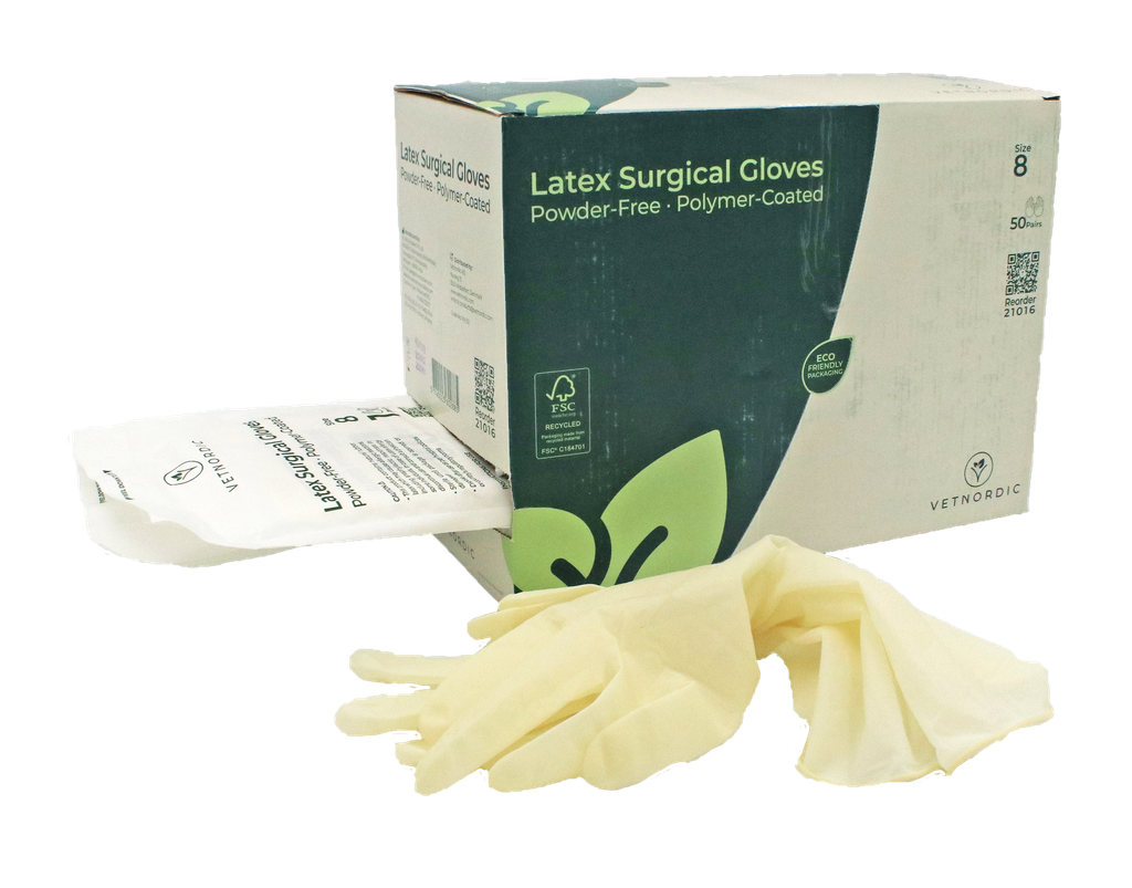 Latex Surgical Gloves, Powder-Free, size 8.0