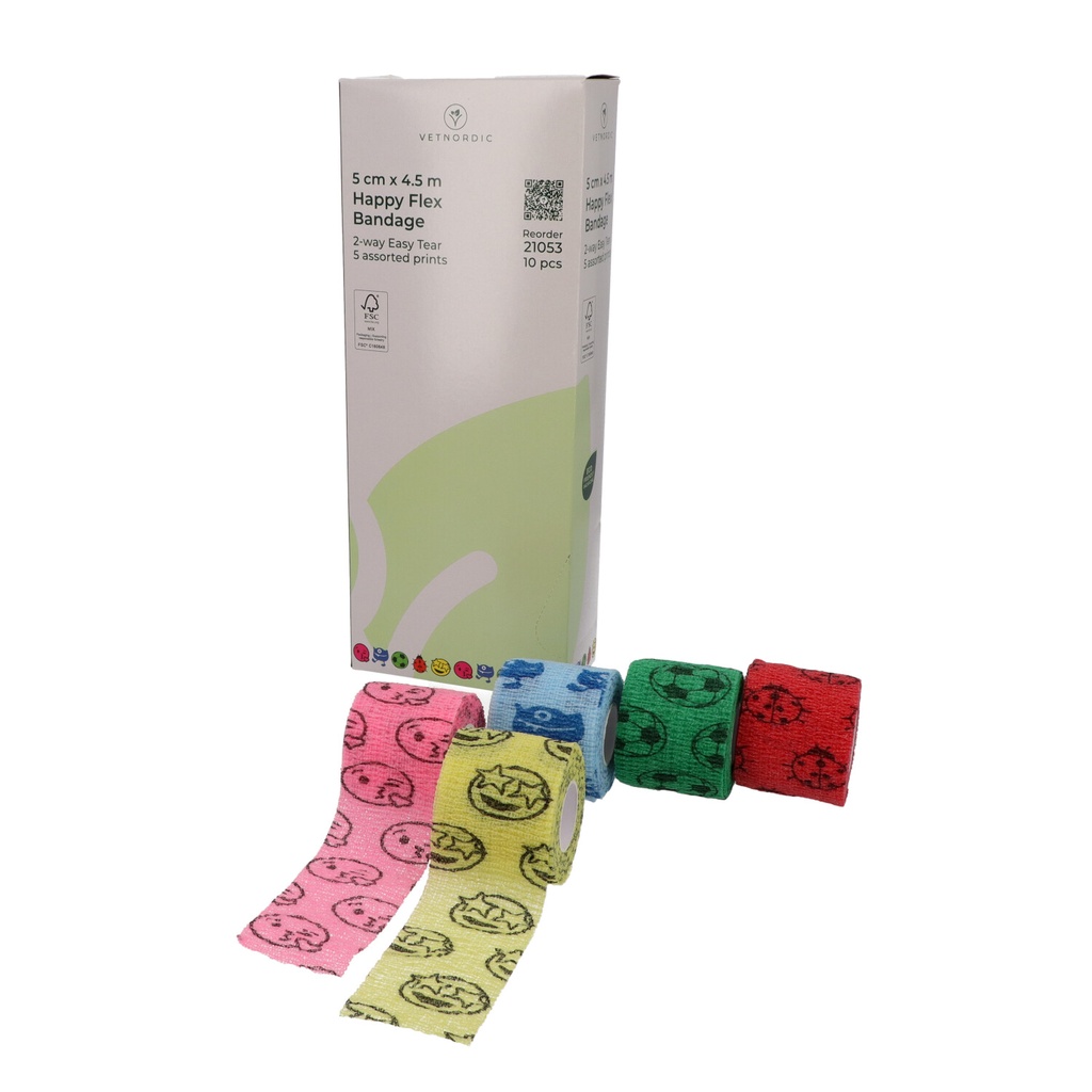 Happy Flex, 2-way easy tear, 5 assorted prints, 5 cm x 4.5 m