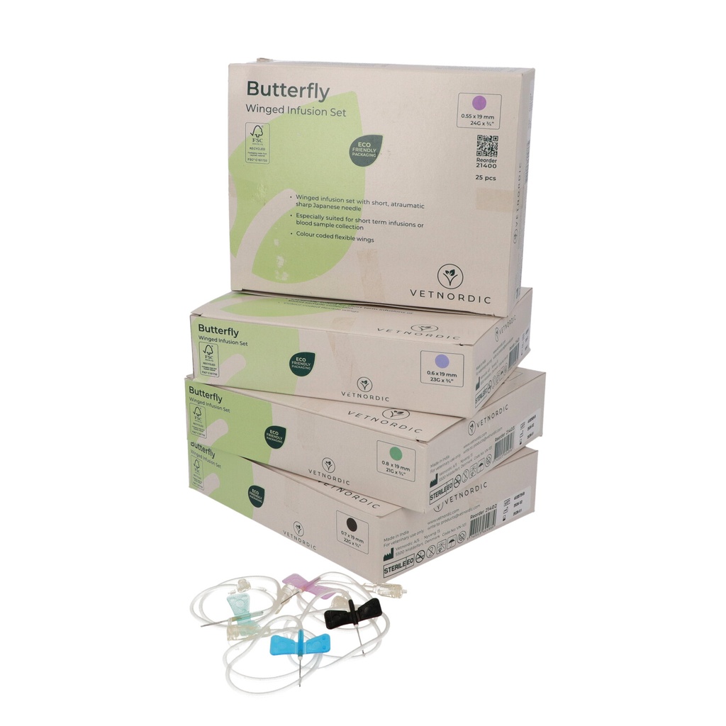 Butterfly, Winged Infusion Set, 0.6 x 19 mm, 23G x ¾", blue