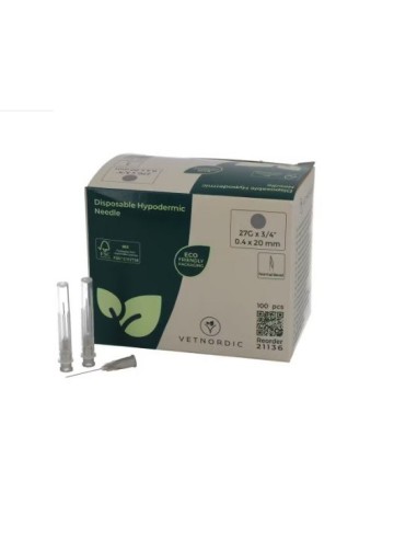 Disposable Hypodermic Needle, 0.4 x 20 mm, 27G x ¾",  grey, 