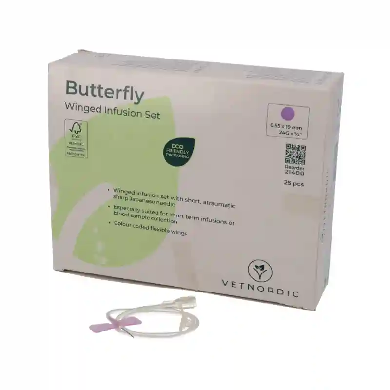 Butterfly, Winged Infusion Set, 0.55 x 19 mm, 24G x ¾", purple