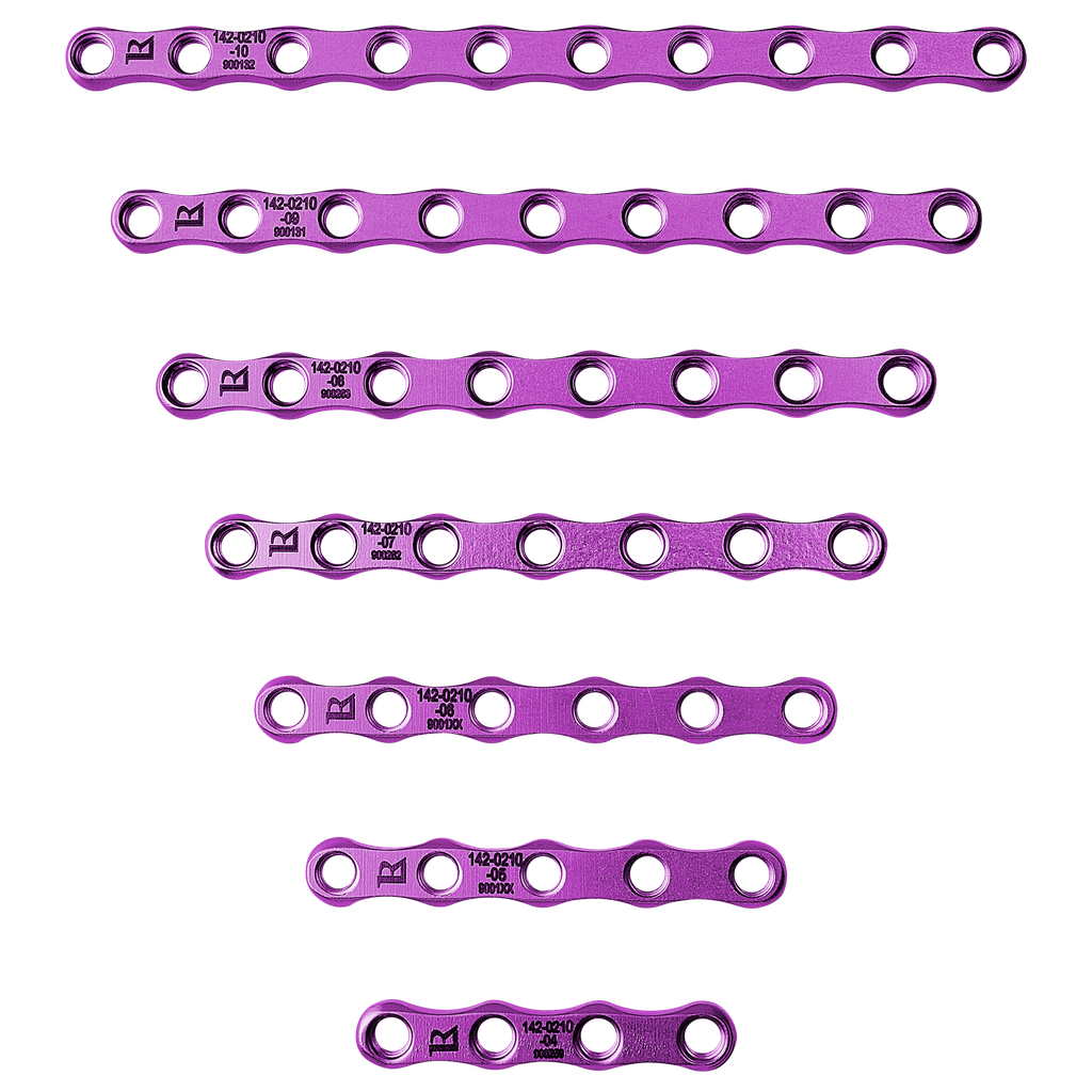 LeiLOX L-Locking Boneplate 1.0 mm, 3.5 mm broad, 1.0 mm thick, 5-holes, 18.5 x 8.5 mm length, left,titan, monoax
