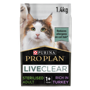 Pro Plan Sterilized Adult Cat LiveClear Dry Cat Food with Turkey 1.4Kg