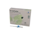 IV Catheter, w/injection port and wings, 0.9 x 25 mm, 22G x 1", blue